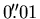 $0\hbox{$.\!\!^{\prime\prime}$}01$